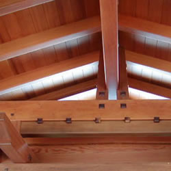 Redwood beams, timbers and rafters